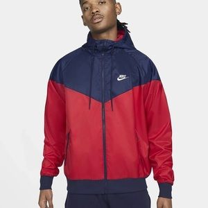 $100 Mens Nike Sportswear Windrunner Full Zip Hooded Jacket DA0001-657 red blue